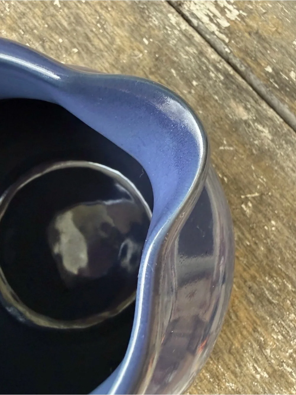 CHRISTIAN RIDGE POTTERY CUPPER COFFEE CARAFE COBALT BLUE CERAMIC 1994